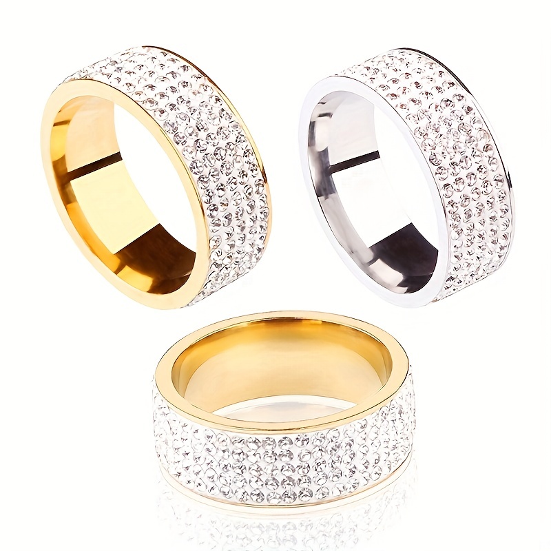 Flat Five Rows Diamond Ring